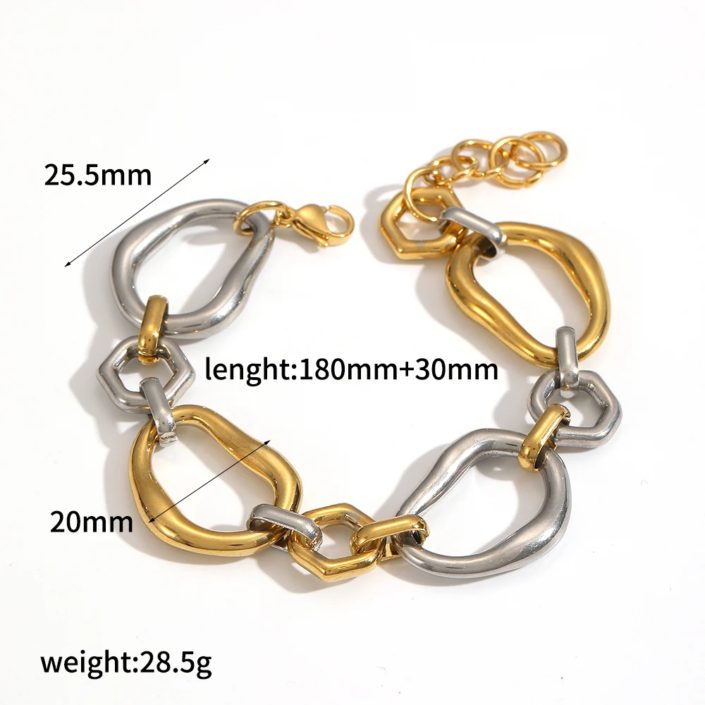Modisches Design, Armband aus Edelstahl mit unregelmäßiger Spiralförmiger Form, in Gold- und Silberfarben, wasserdicht, Schmuck, Geschenkidee. – Detail 1