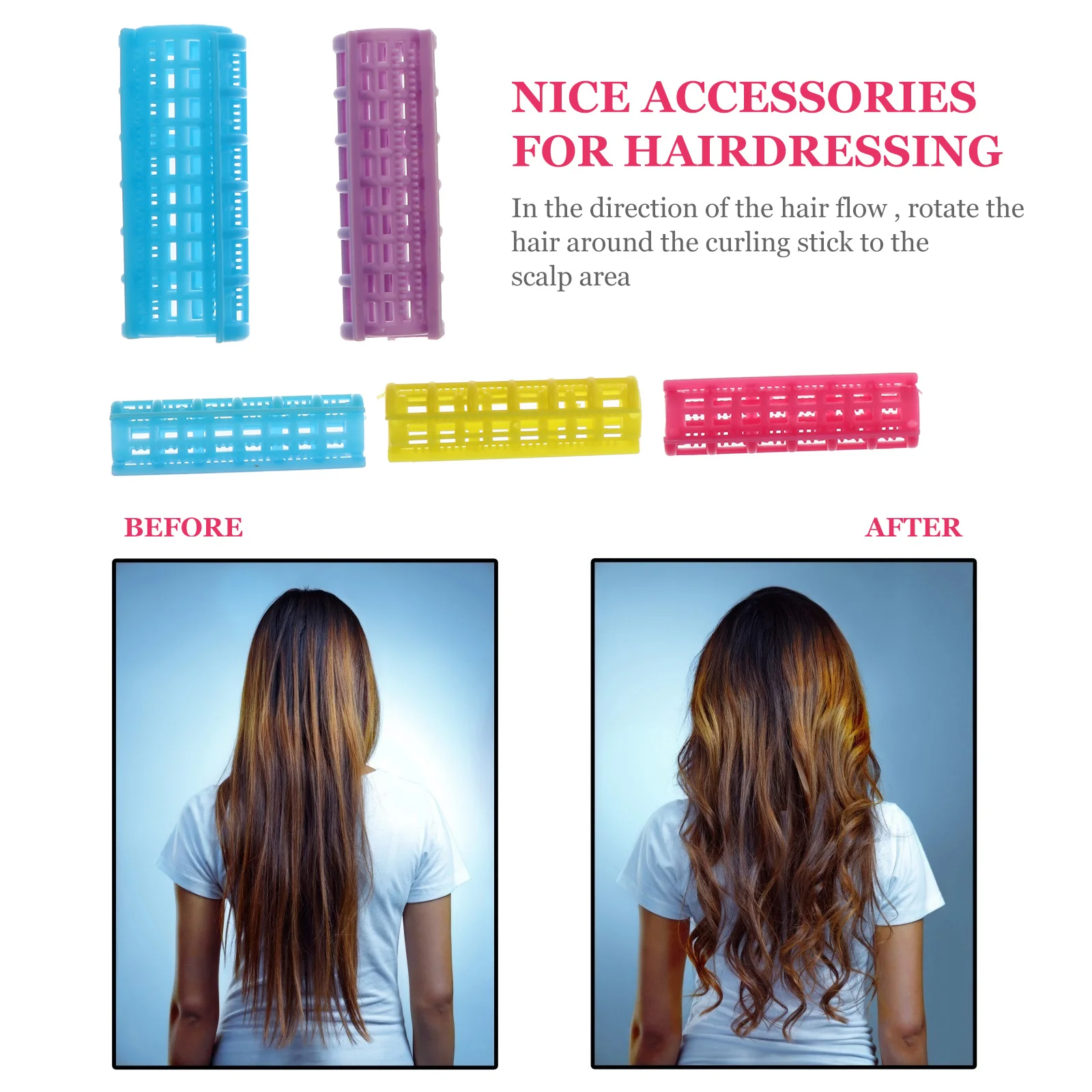 

36Pcs Hair Rollers Self Grip Curlers DIY Wavy Hair Curling Tools Lightweight Portable for Travel Self Grip Hairdressing Tool