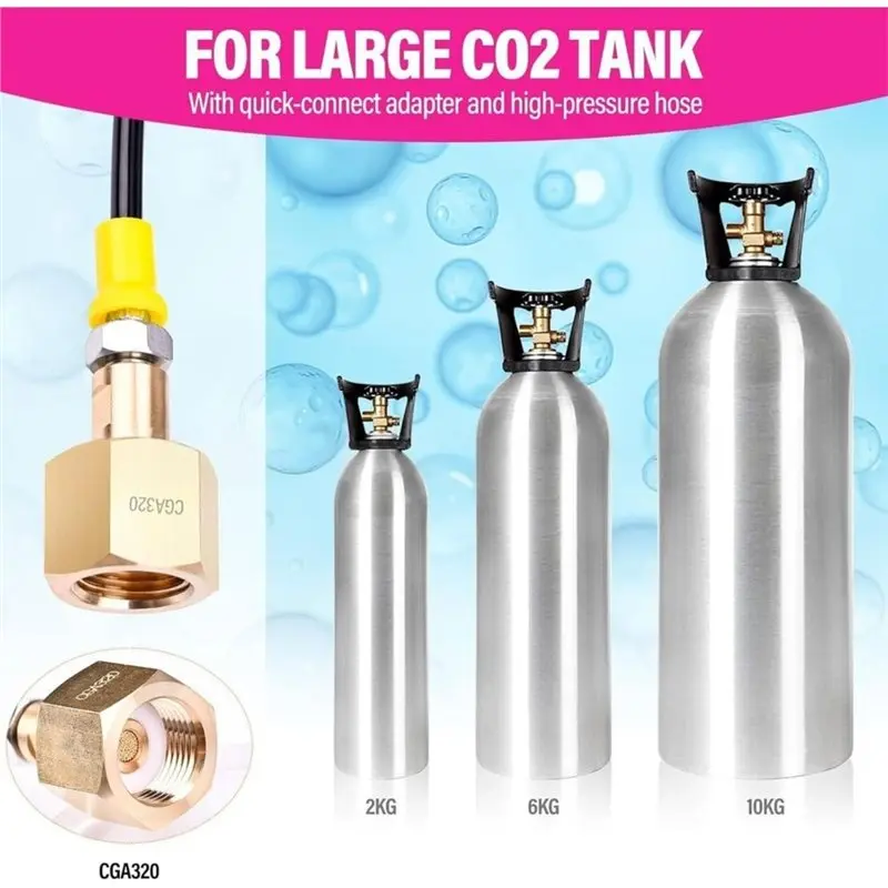 B23B Quick Connect Soda Water Maker For Terra DUO Art To External CO2 Bottle Adapter Hose Kit