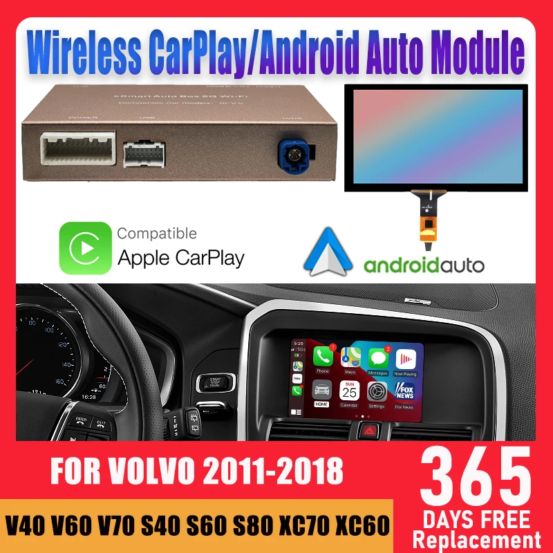 

Wireless Apple Carplay Car AI Box Android Auto Module For Volvo XC60 XC70 XC90 S60 S80 S90 V60 V70 V40 Mirror Link Decoder