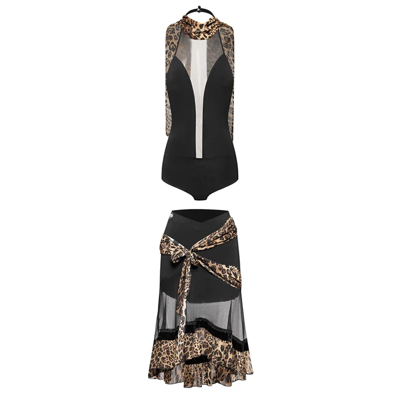 2025 Latin Dance Competition Costume Women'S Chacha Latin Dance Clothing Sexy Mesh Latin Top Skirt Stage Performance Wear 12403