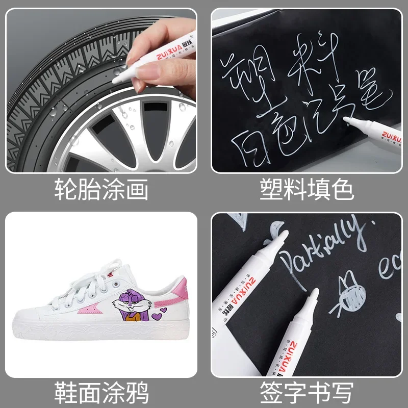 1pcs White Marker Paint Pens Waterproof Rubber Permanent Marker Pen Car Tyre Tread Environmental Tire Painting Graffti