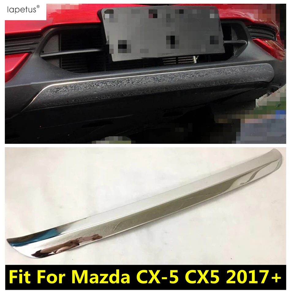 

Stainless Steel Front Bumper Grille Grill Molding Strip Decoration Cover Kit Trim Accessories For Mazda CX-5 CX5 2017 - 2023