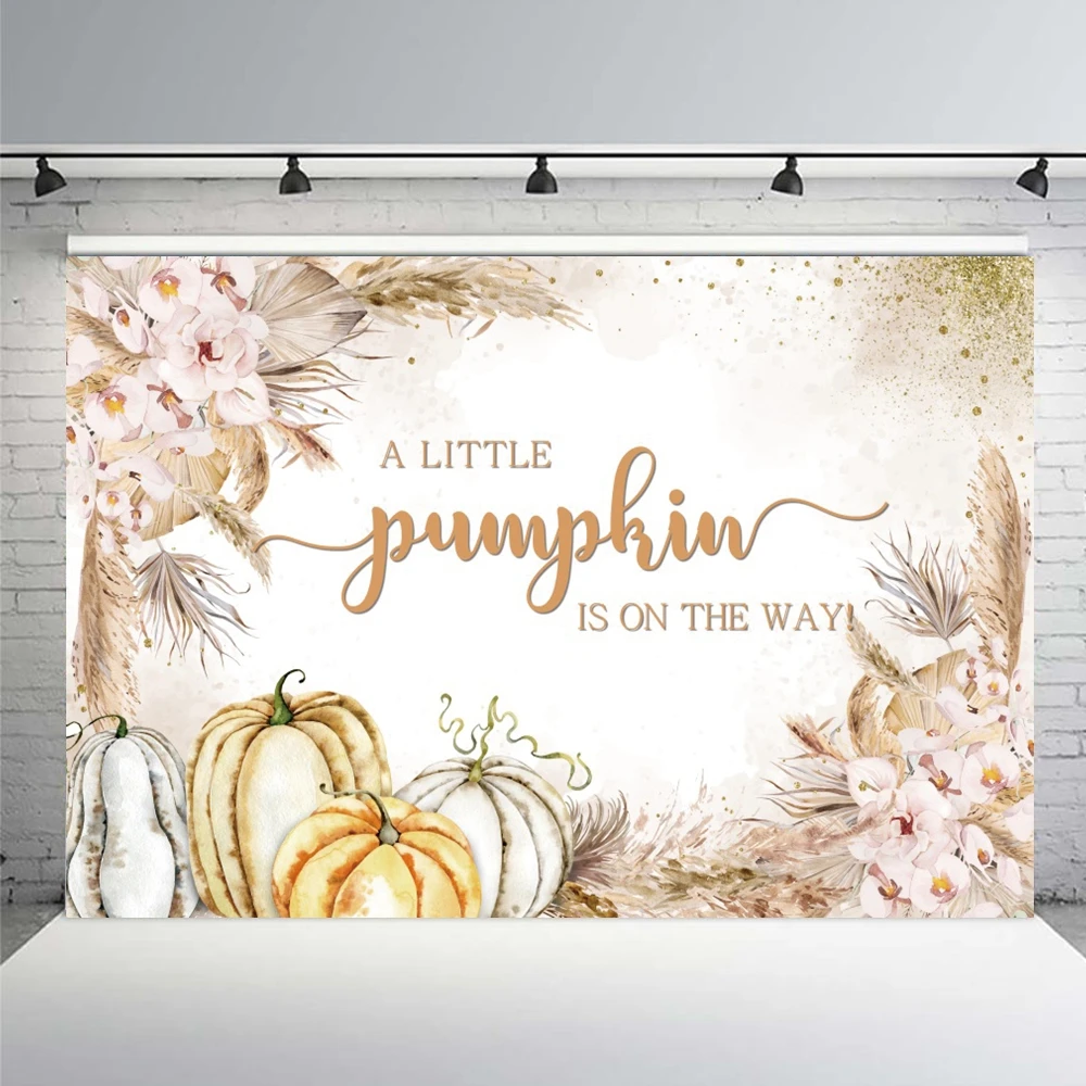 خلفية حفلة عيد الشكر في الخريف، يقطين صغير حلو على الطريق، زهور وردية 2025، ديكور حفلات الخريف، خلفية للتصوير الفوتوغرافي