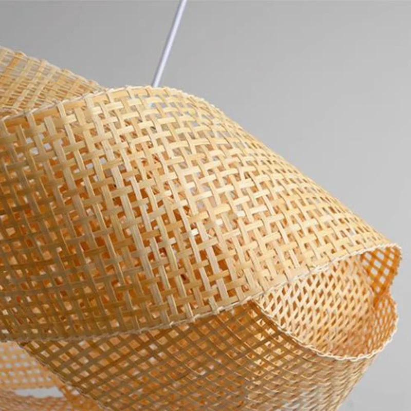مصباح قلادة ديكور المنزل من الخيزران، مصباح قلادة ديكور أنيق، مصباح معلق للسقف، تركيبات إضاءة داخلية Llpl.