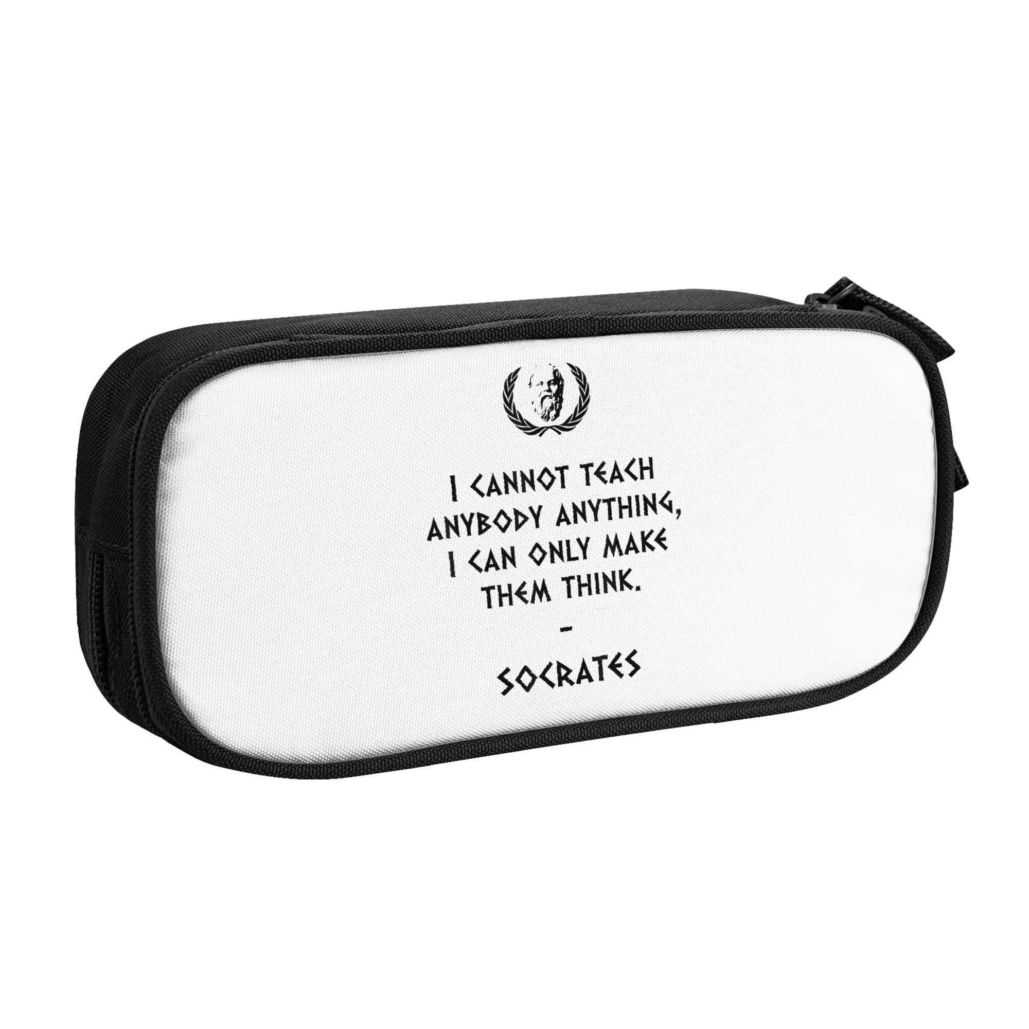 Socrates Quote Greek Philosophy Pencil Cases Make Them Think Pencilcases Pen Holder Student Big Capacity Pencil Bags Stationery
