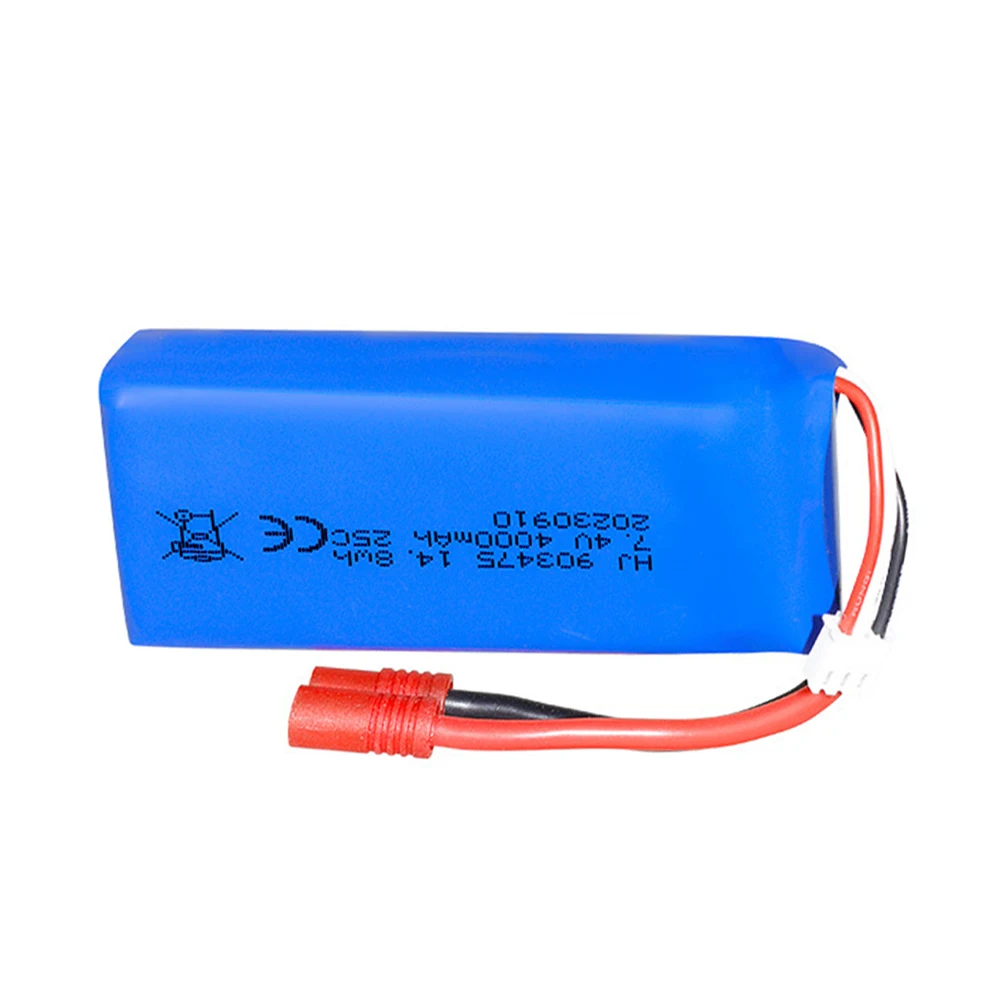 USB充電器付きLiPoバッテリー,7.4v,4000mah,syma x8c x8w x8g x8 hg899 rcドローン用,予備部品,2s,903475