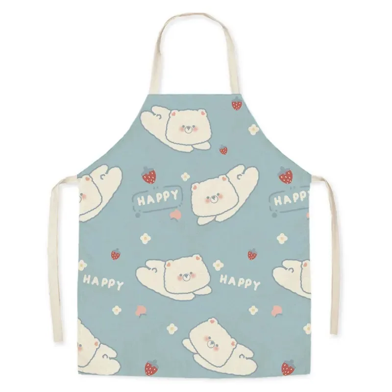 Women\'s kitchen flower print apron household children adult cooking cooking supplies cleaning 68X55 cm apron