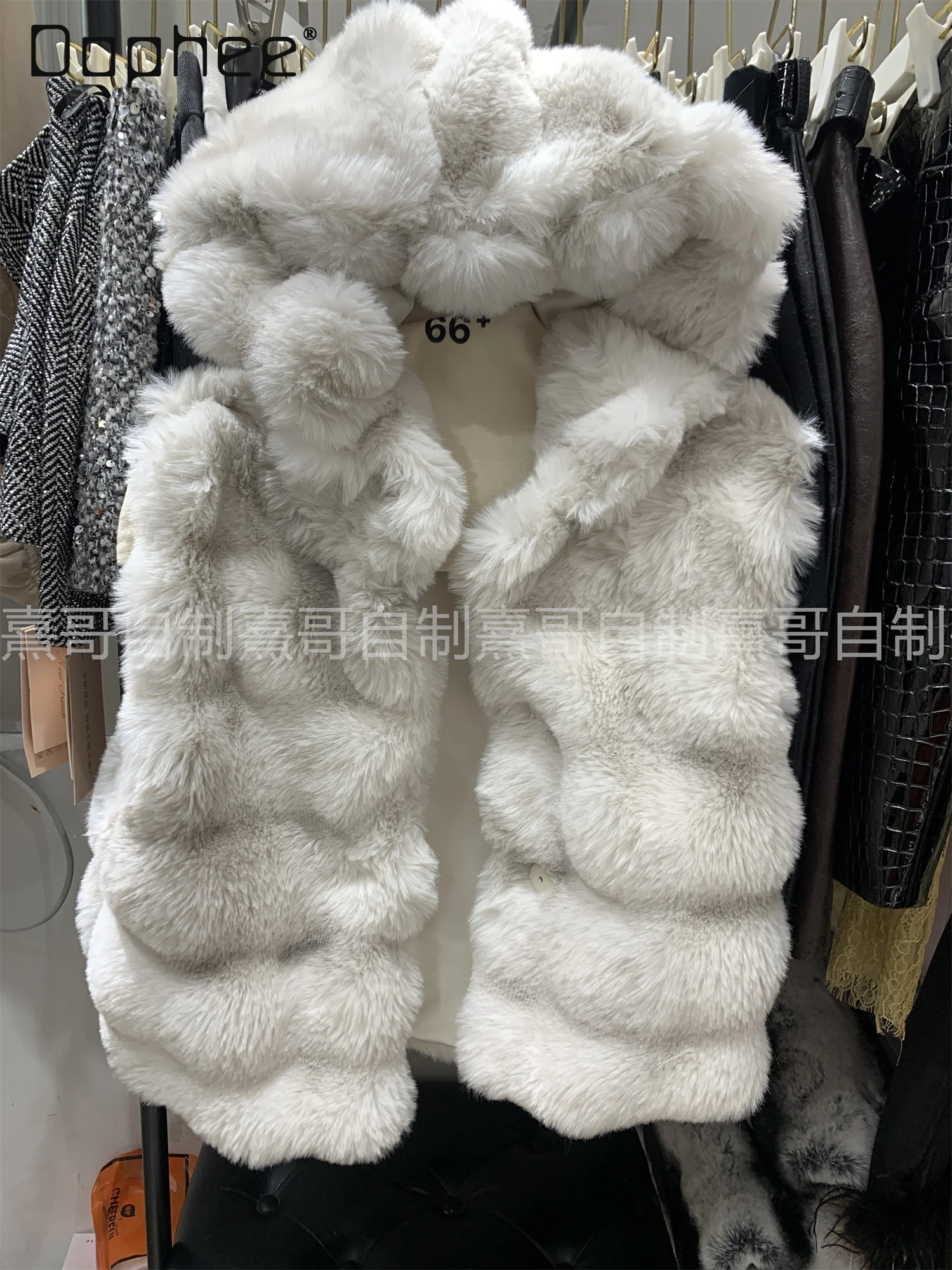 

Autumn Winter New Korean Fashion Versatile Slim Sleeveless Hooded Vest Eco-Friendly Fur Coat Women Trendy Warm Faux Fur Vest