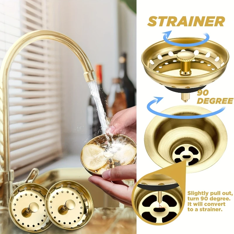 

1pc Kitchen Sink Drains Plug Stopper American Style Flat Head Sink Strainer Plug Anti-Odor Lift Outlet Drain Accessories