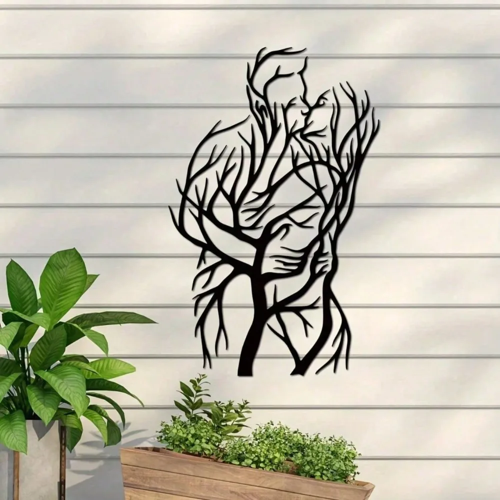 Vintage Baum der Liebe Metall-Wandkunst-Skulptur, romantisches Heimdekor-Geschenk für Valentinstag, Hochzeitstag