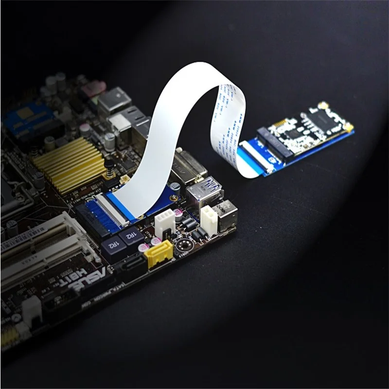 Mini PCI-E/mSATA Flexible Extender Cable Wire with SIM 8Pin Card Slot/MiniCard Extender Bracket for WIFI / WWAN/WLAN module