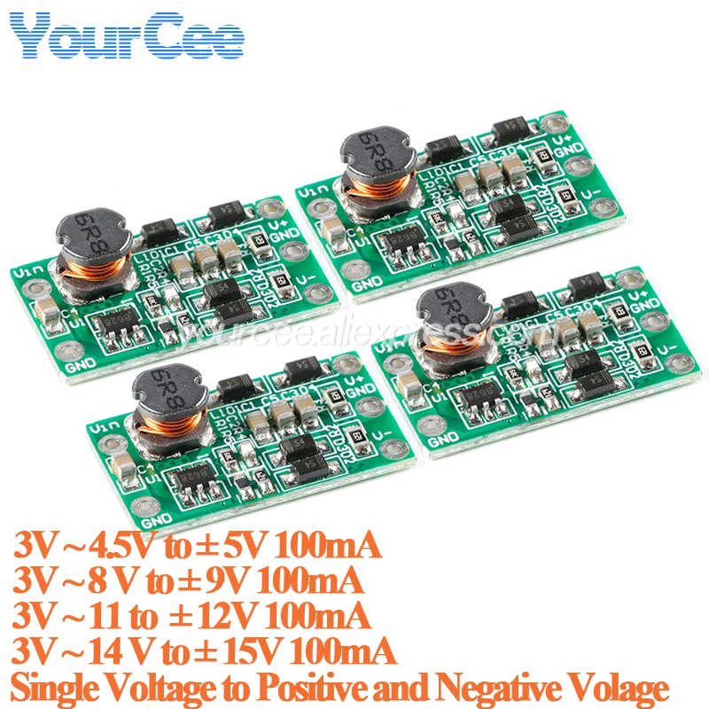 10pcs/1pc DC-DC Mini Boost Step Up Module ±5V ±9V ±12V ±15V Board Single Voltage to Positive Negative Voltage Dual Voltage