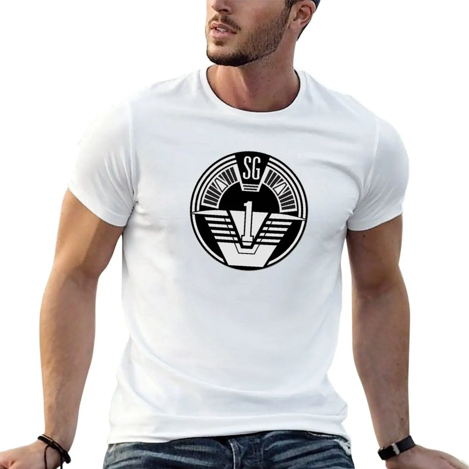 

SG1 Logo T-Shirt cotton t shirts high quality t shirt for man 100 percent cotton T-Shirt