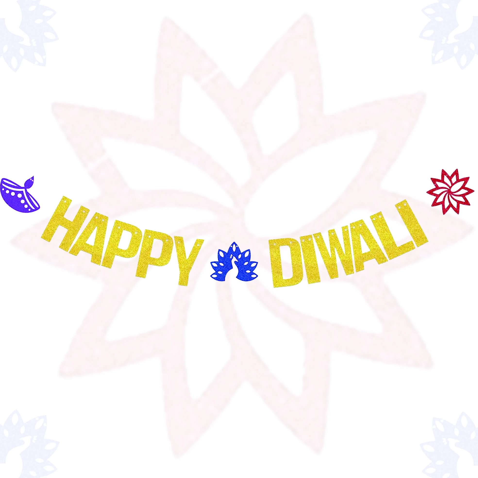 Gold Glitter Happy Diwali Bann - огляд і ціна Lighting Decoration For Diwali