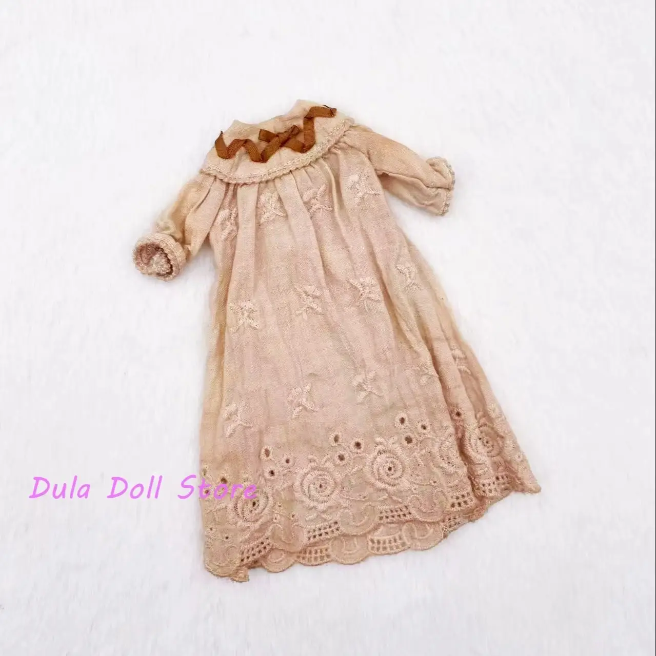 

2026 (Только один комплект) Одежда для кукол Dula: винтажное платье с вышивкой лентами, костюм для Blythe ob24 ob22 ICY JerryB 1/6, аксессуары для кукол