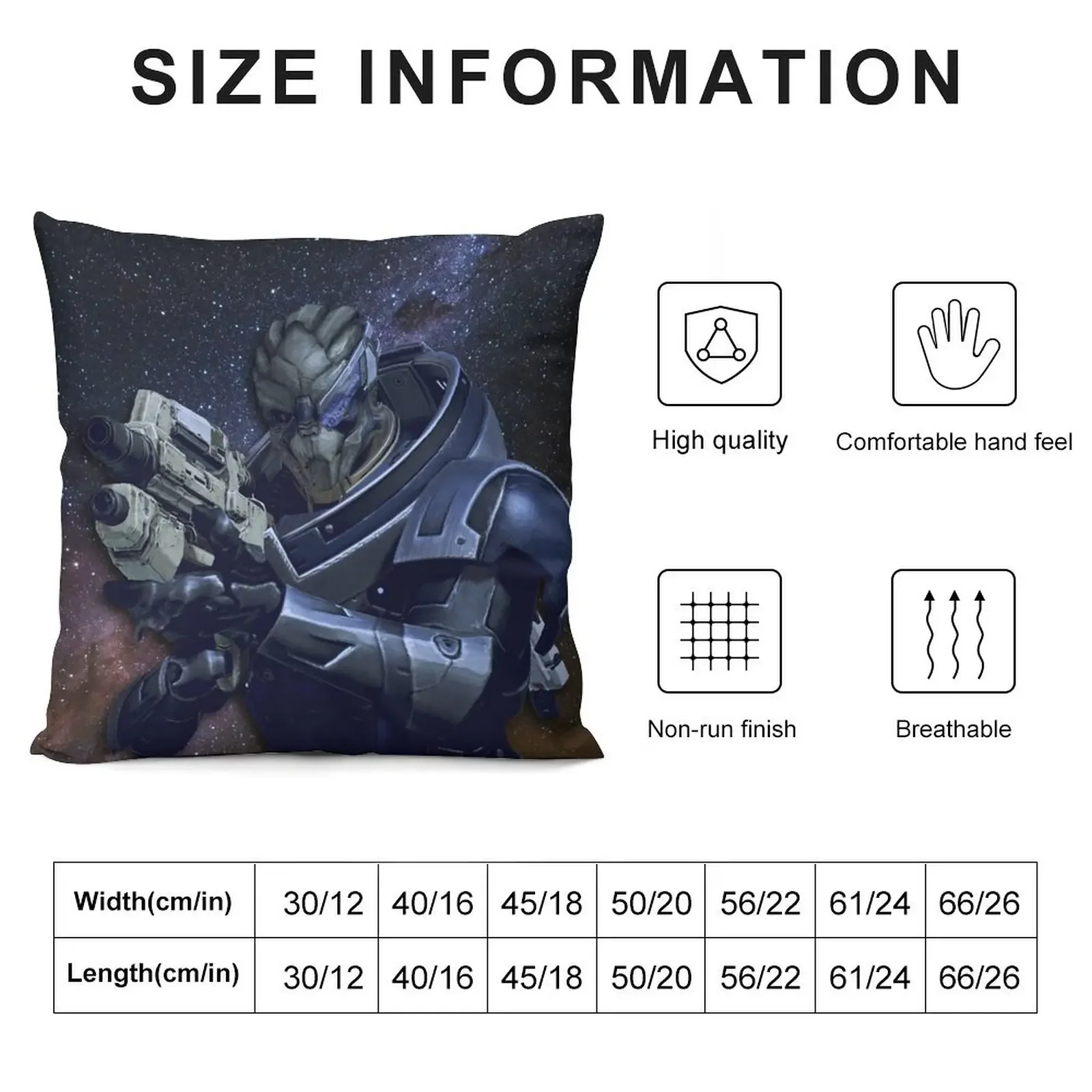 Garrus Vakarian Throw Pillow anime girl Sofa Pillow Cover Cushion Cover For Sofa christmas supplies pillow