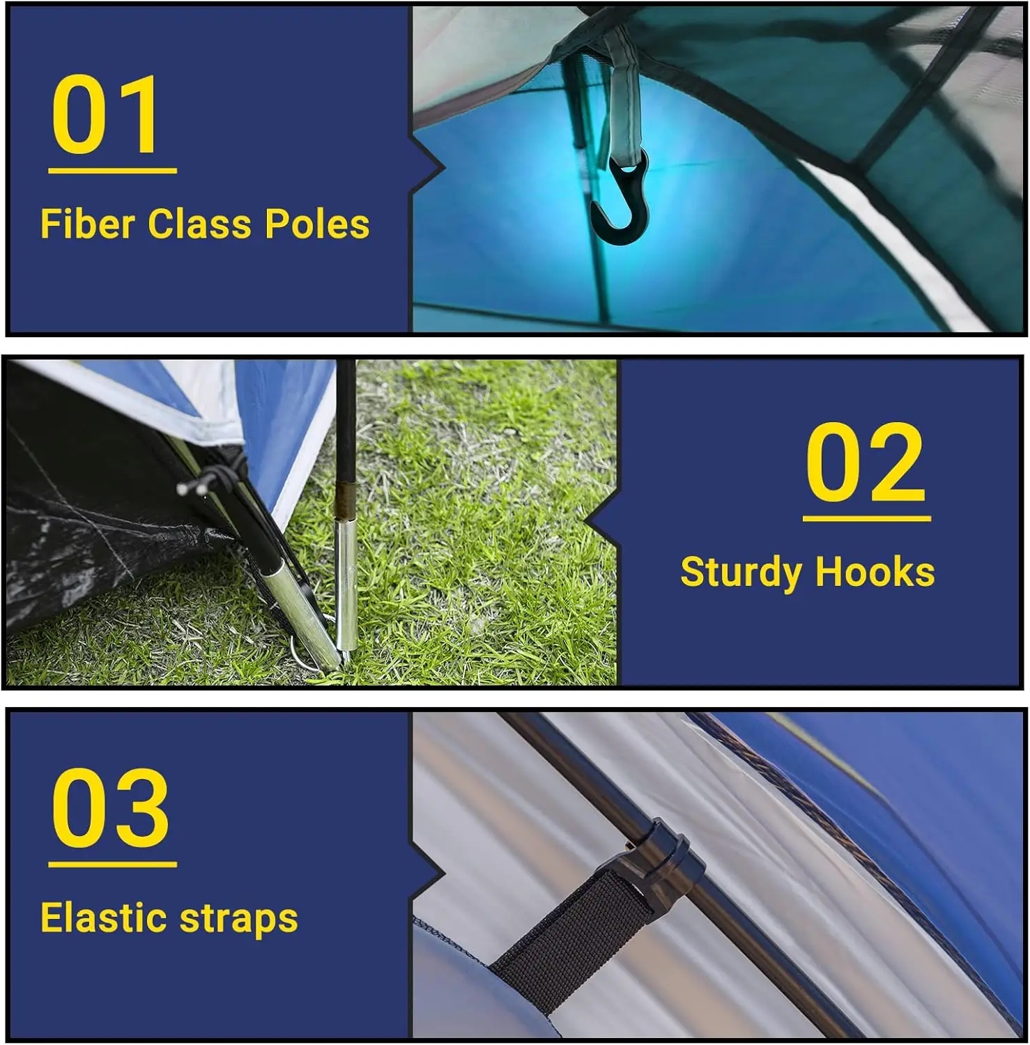 2/4/6 Person Family Dome Tent with Removable Rain Fly, Easy Setup for Camp Outdoor