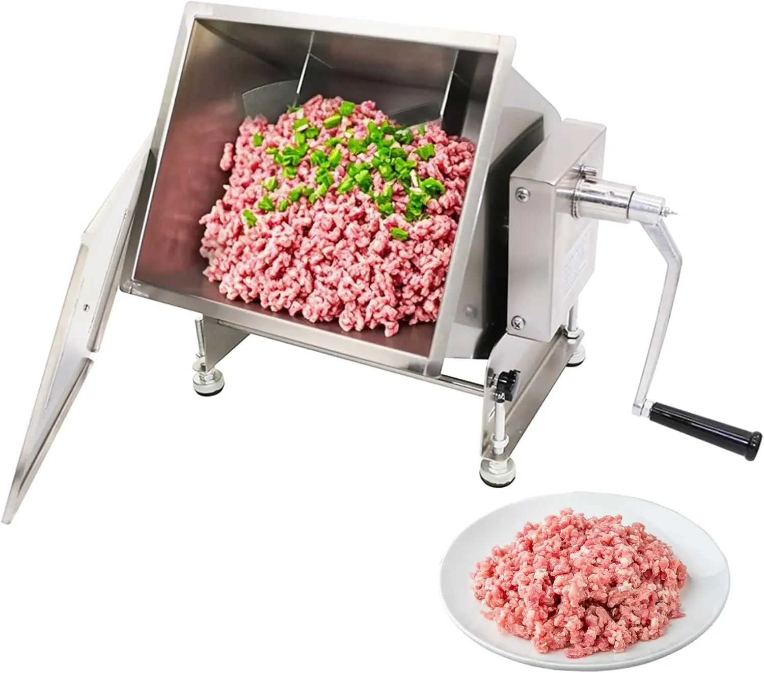 

Промышленный миксер для мяса Hakka 30 фунтов/15 л, ручной, из нержавеющей стали, с наклонной емкостью 20 л, для приготовления колбас (макс. объем для смешивания 30 фунтов/15 л)