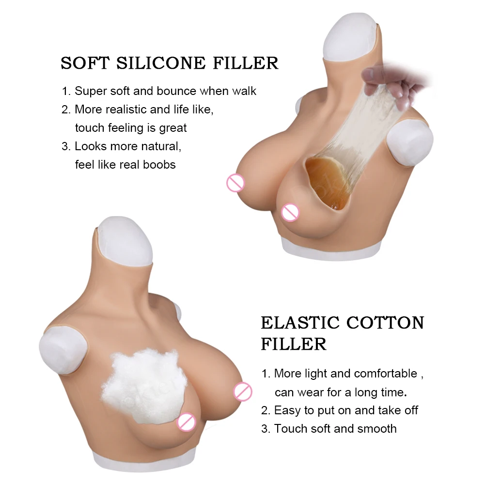 Dokier Silicone Breast Forms Fake Artificial Huge Boobs for Mastectomy Crossdresser Transvestite Sissy Drag Queen Cosplay Chest