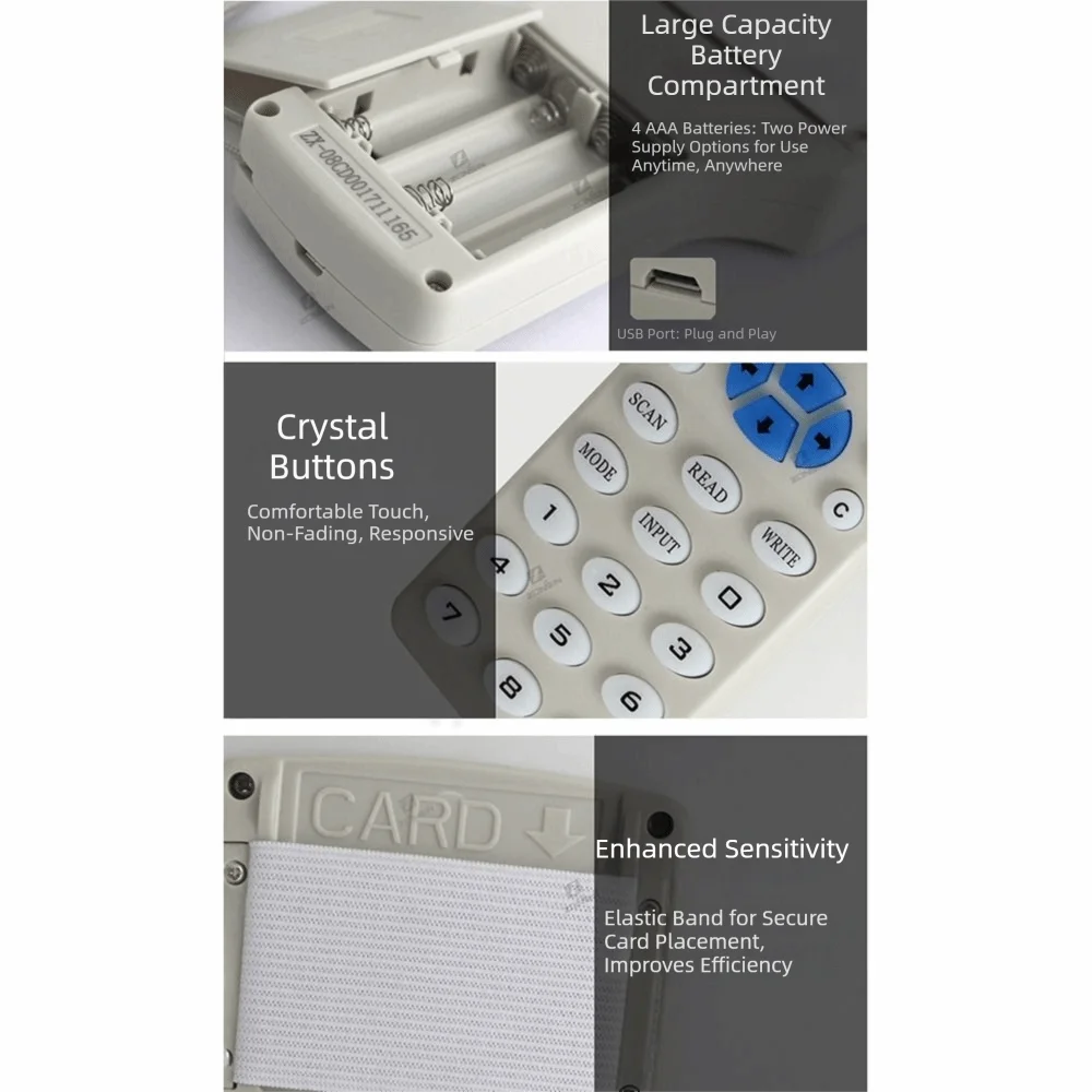 10 Frequency RFID NFC Duplicator 125KHz 13.56MHz Encrypted Key Fob Tag Replicator Comfortable Button LCD Screen NFC Card Copier