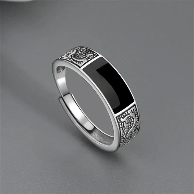 Fashion New Vintage Dragon Pattern Titanium Steel Ring Hip Hop Adjustable Ring Men Single Party Opening - Image 4