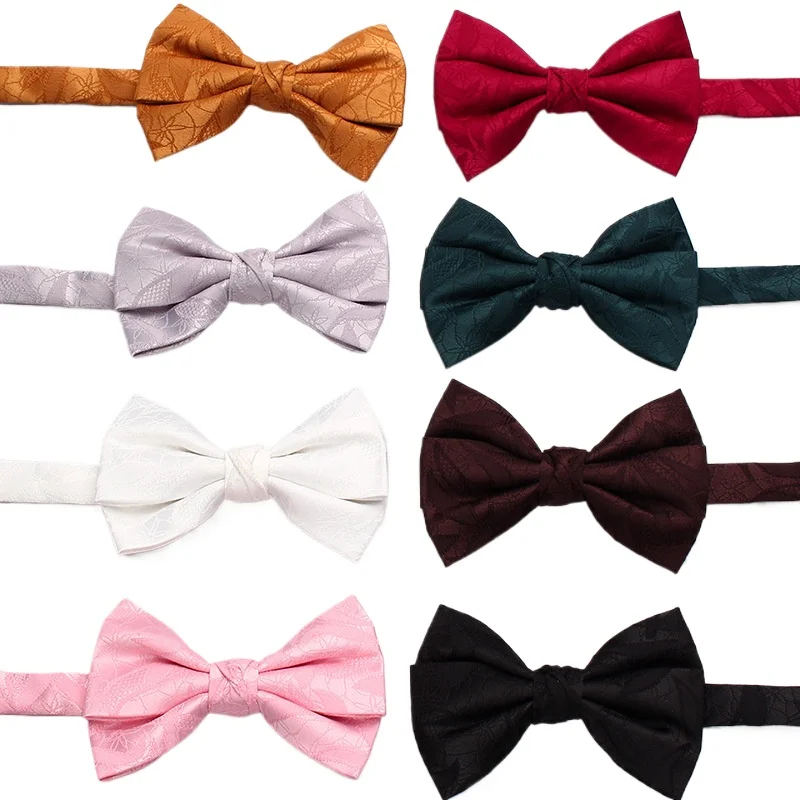 Formal business men solid color wedding master of ceremonies best man bow tie fashion casual double business bow tie