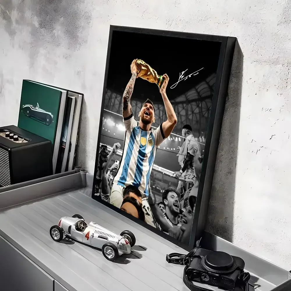 Fußballstar L-Lionel M-Messi Poster Aufkleber Wandbild Wandtattoos für Schlafzimmer Wohnzimmer Zuhause Selbstklebende Dekoration Geschenk – Detail 6