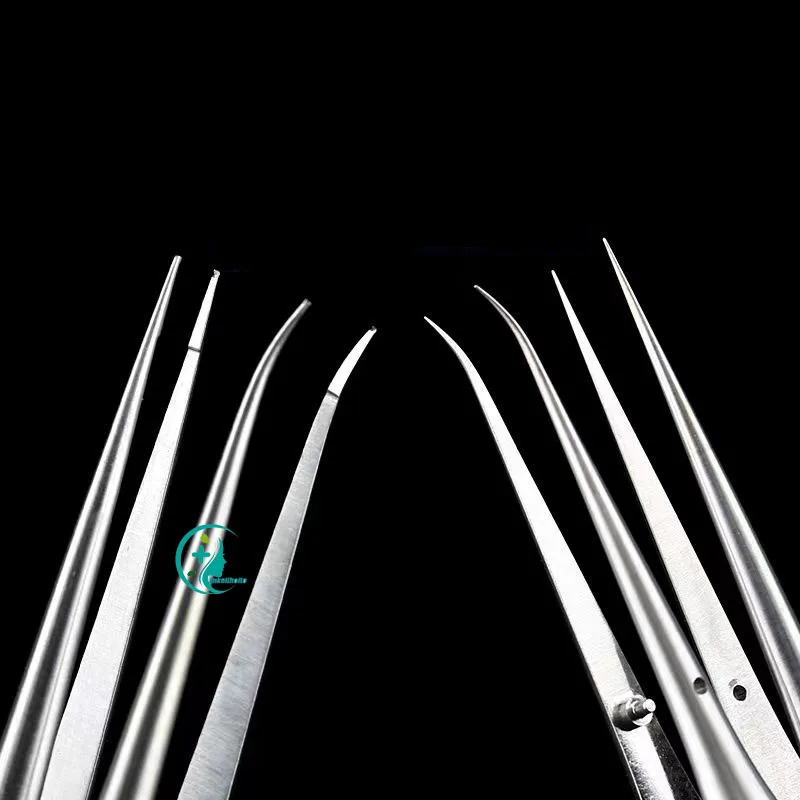 Medical Microforceps Fine Forceps Straight Curved Toothed Toothless Hand Surgical Microscopic Instruments