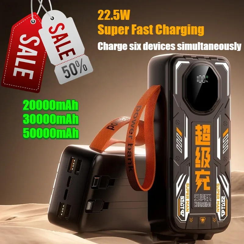 

22.5W Super Fast Charging 50000mAh 3C Certified Power Bank Large Capacity Portable Charger for All Series of Smartphones