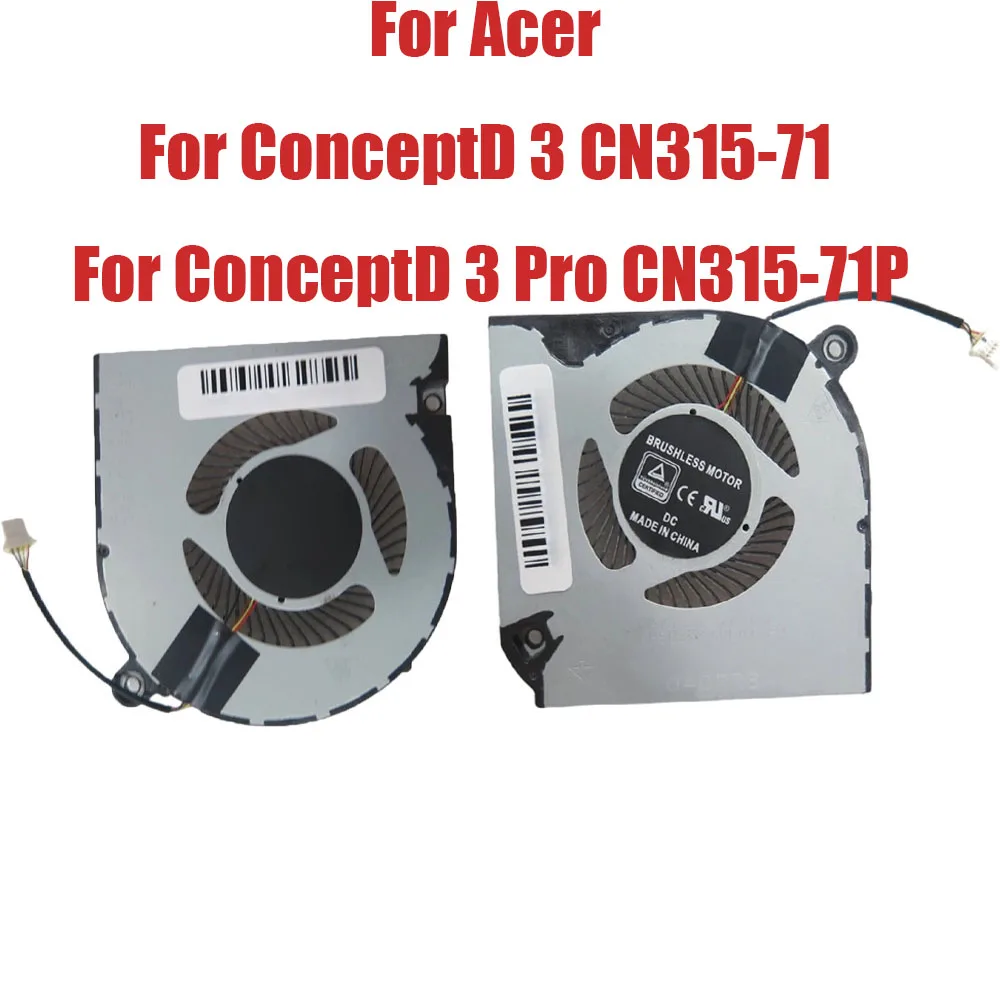 Ventilateur CPU/GPU pour ordinateur portable Acer ConceptD 3 CN315-71 / ConceptD 3 Pro CN315-71P, DC5V 0.5A