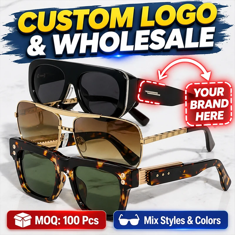 Custom Logo Sunglasses Women Men Wholesale Bulk Eyewear Private Label Sun glasses Polarized Mix Create Brand Styles Dropshipping