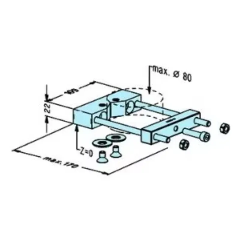 Accuracy 0.002mm, HPEDM Supply Wire Cut Clamping Prism Holder 80mm Tray with HE-P06625