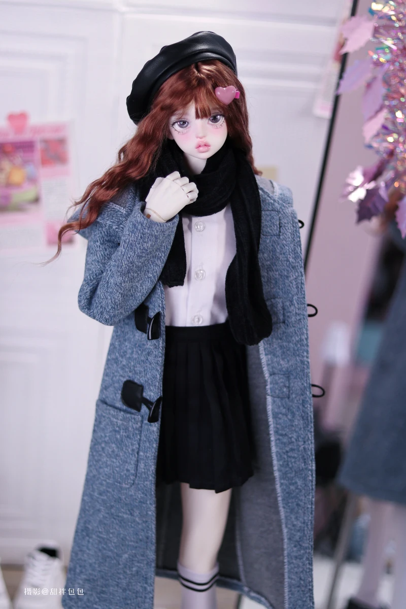 

BJD Doll Clothes Suit Including Coat Shirt Pleated Skirt Beret Scarf Socks For 1/3 BJD SD DD SD17 POPO68 Uncle SSDF ID75 Doll