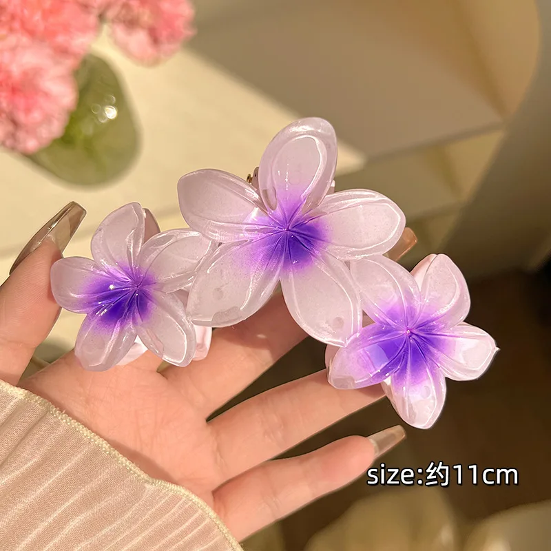 Petals three flower grab clip fashion frangipani hairpin flower shark hair ornament women