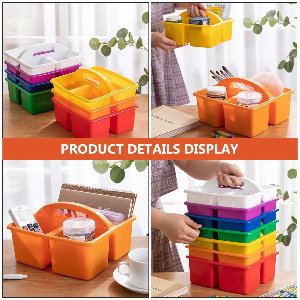 

Compartment Storage Basket PP Material Portable Environmental Protection Art Supplies Container Painting Tool Holder