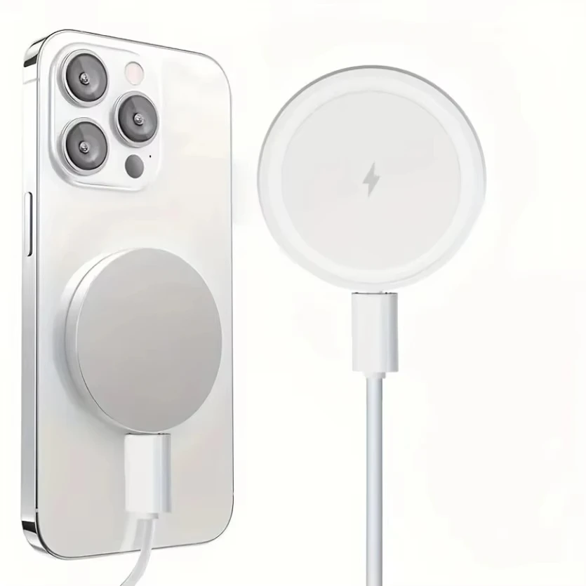 15W Ultra Thin Wireless Charger, Fast Qi Charging Pad, Compact 6cm Size, Lightweight Portable Design for Desk/Bedroom/Travel