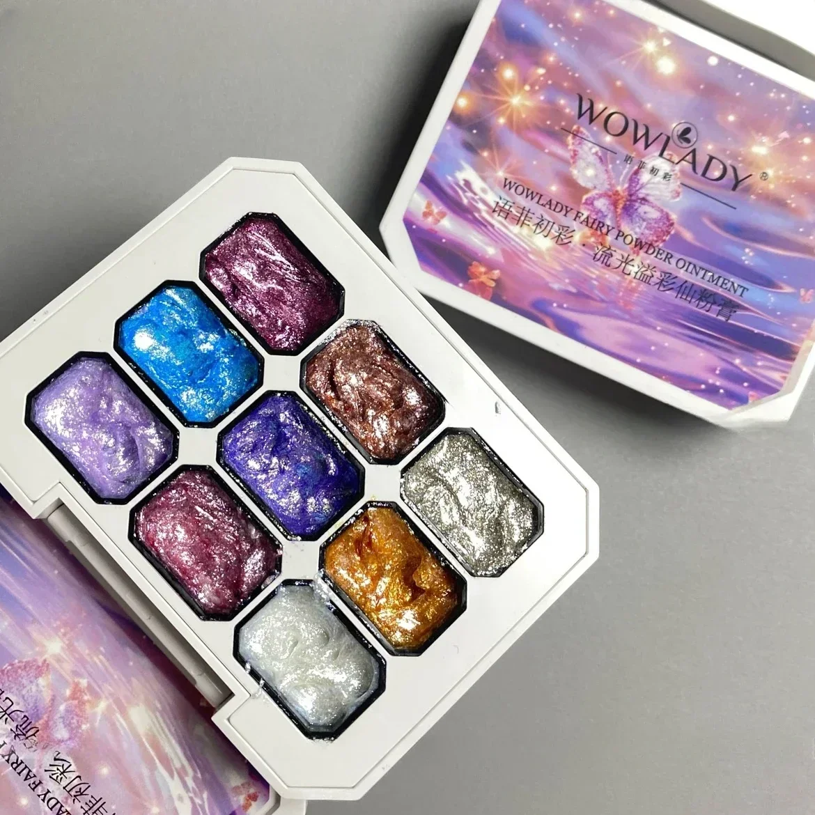 9Colors Bling Mud Solid Nail Pigment Aurora Fairy Powder Cream Opal Crystal Rubbing On Dust Chrome Iridescent Fine Glitter Decor