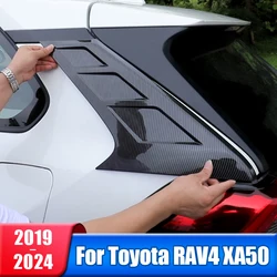 Car Rear Window C Pillar Trim Cover Sticker For Toyota RAV4 2019 2020 2021 2022 2023 2024 RAV 4 XA50 Hybrid LE XLE Accessories