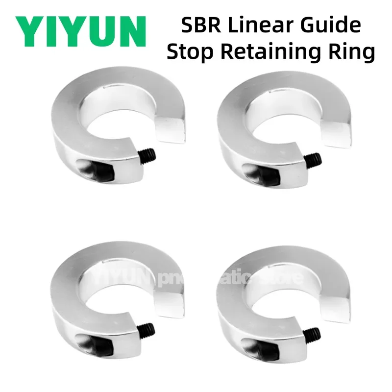 4pcs SBR12 SBR16 SBR20 SBR25 SBR30 Aluminum Alloy SBR Linear Guide Stop Retaining Ring Stopper Ring Shaft Limit Fixing Rings