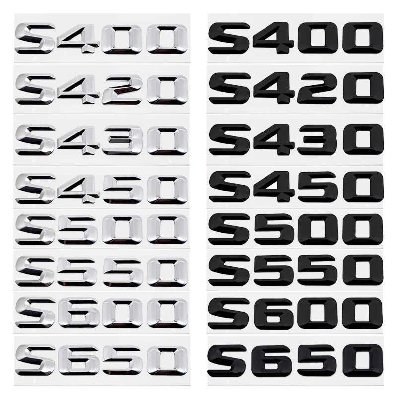 Car Letter Sticker Trunk Tail Badge Emblem for Mercedes Benz S400 S420 S430 S450 S500 S550 S600 S650