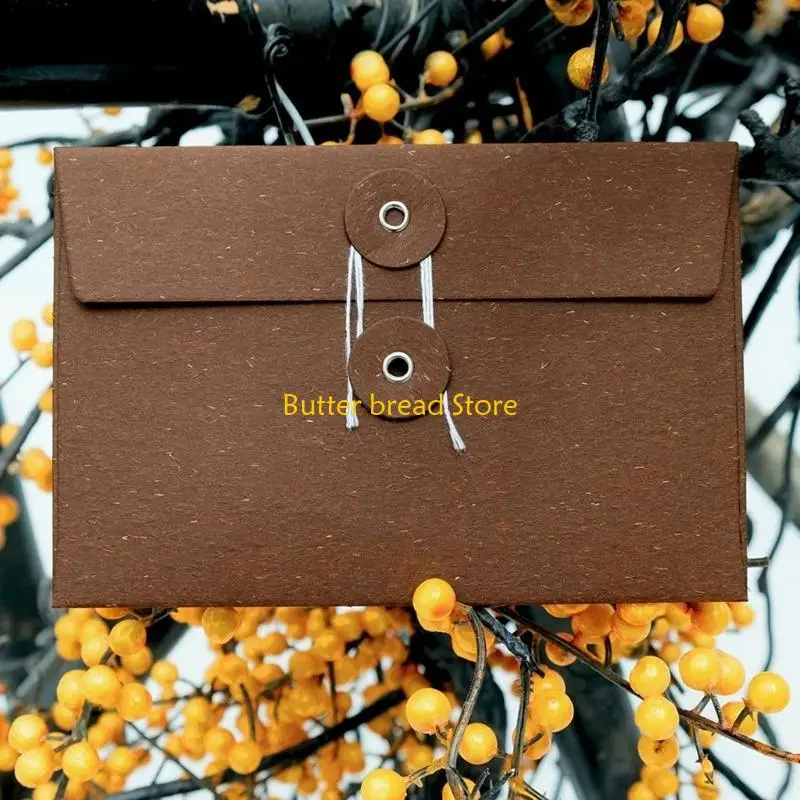 W89C 10pcs Kraft Paper Envelope String Closure Document Envelopes Beautiful Craft