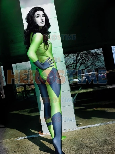 2023 neue Shego Super Bösewicht Cosplay Kostüm 3D-Druck Spandex Frau Halloween Mädchen Frau Spandex Bodysuit heißen Verkauf