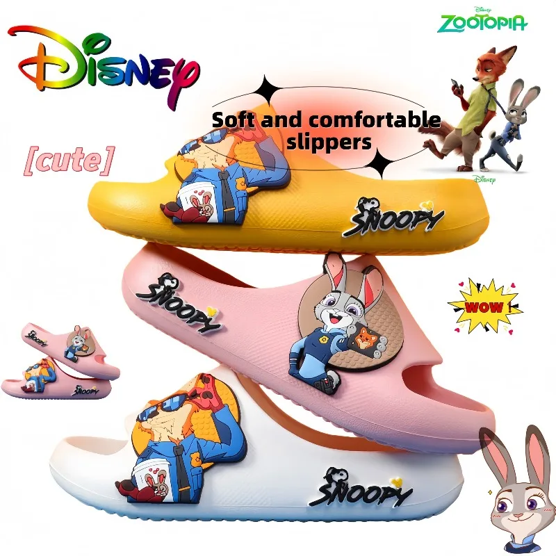 

Disney Zootopia Judy and Nick slippers, cute cartoon fashion new summer anti-slip soft sole sandals, gift for boys and girls