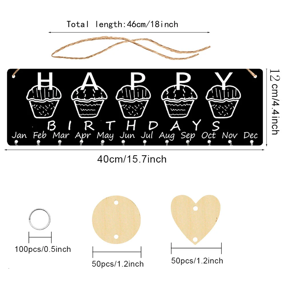 

Birthday Calendar Hanging Family Reminder Board Remember Wall Plaques for Sign Household