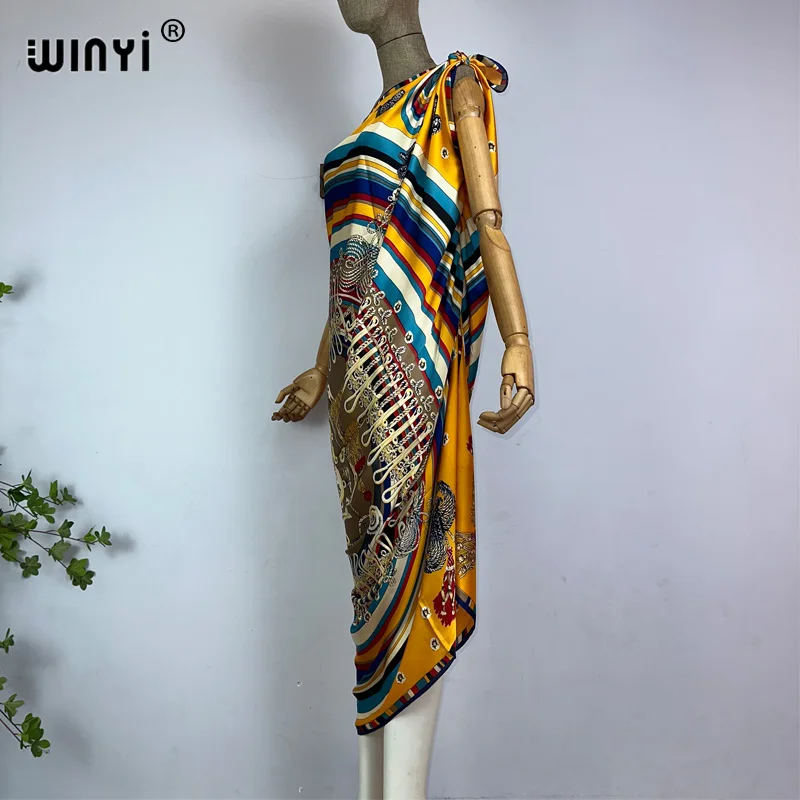 WINYI Women Sexy maxi Dresses Summer bohemian Multifunctional beach wear Dresses Female kaftan Beach swimsuit cover ups women