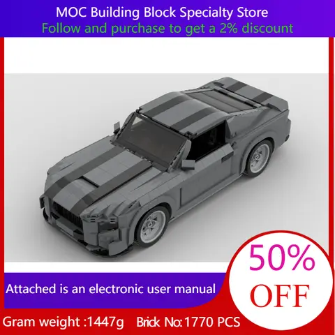 1770 Parts Building Block Model Car MOC GT 113 Scale Christmas Gift for Boys Adults Children Creative DIY Project