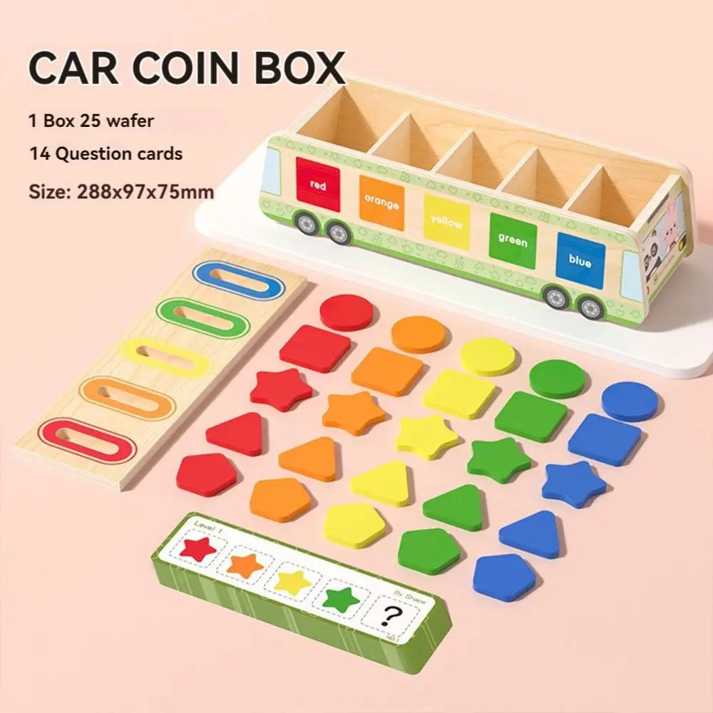 Drewniana skrzynka do sortowania kształtów geometrycznych, puzzle Montessori, sortowanie kształtów i kolorów, wielokolorowa edukacja wczesnoszkolna