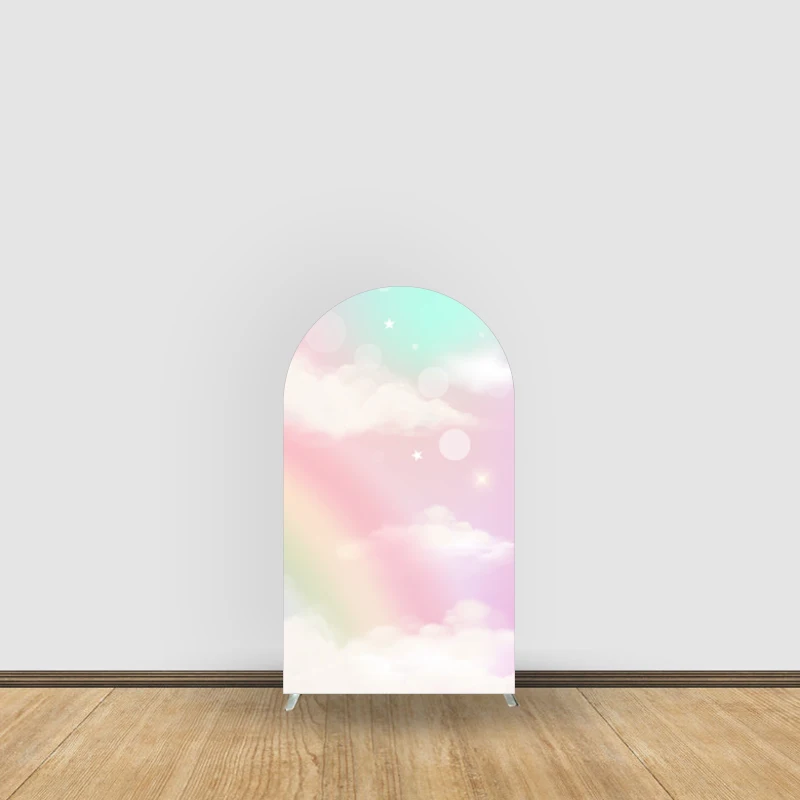 Rainbow Themed Arch Backdrop, Rainbow Party Decorations, Birthday, Wedding, Baby Shower Decorations,Customizable Screen