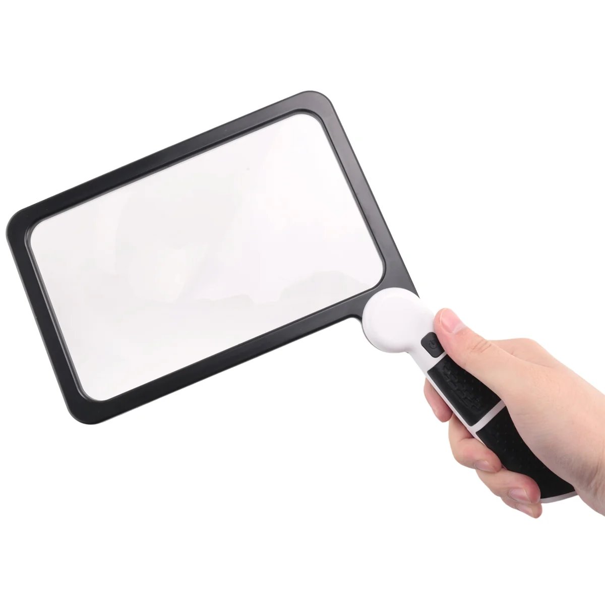 Full-Page 5X Magnifying Glass for Reading, Folding Lighted Magnifier with 48 LED Lights, Rectangular Handhold Magnifier